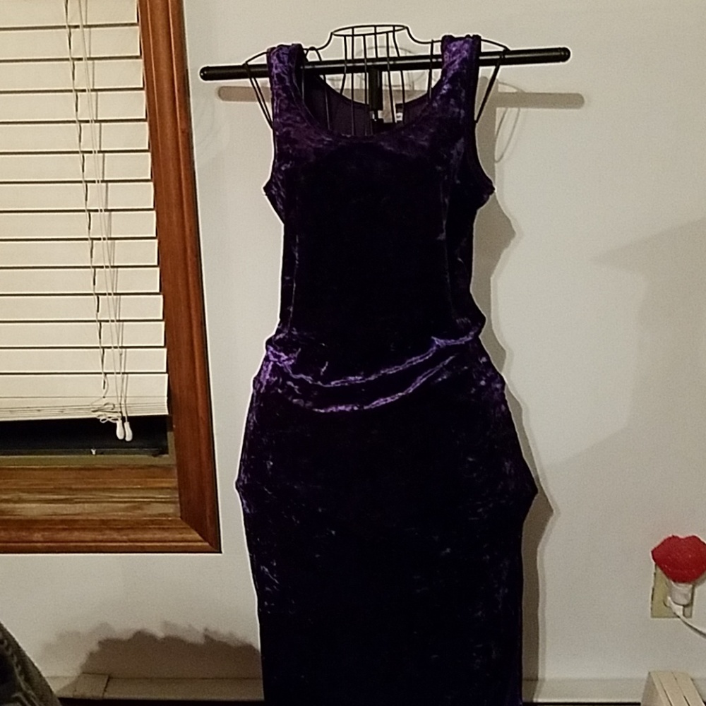 Aqua blues Velvet dress